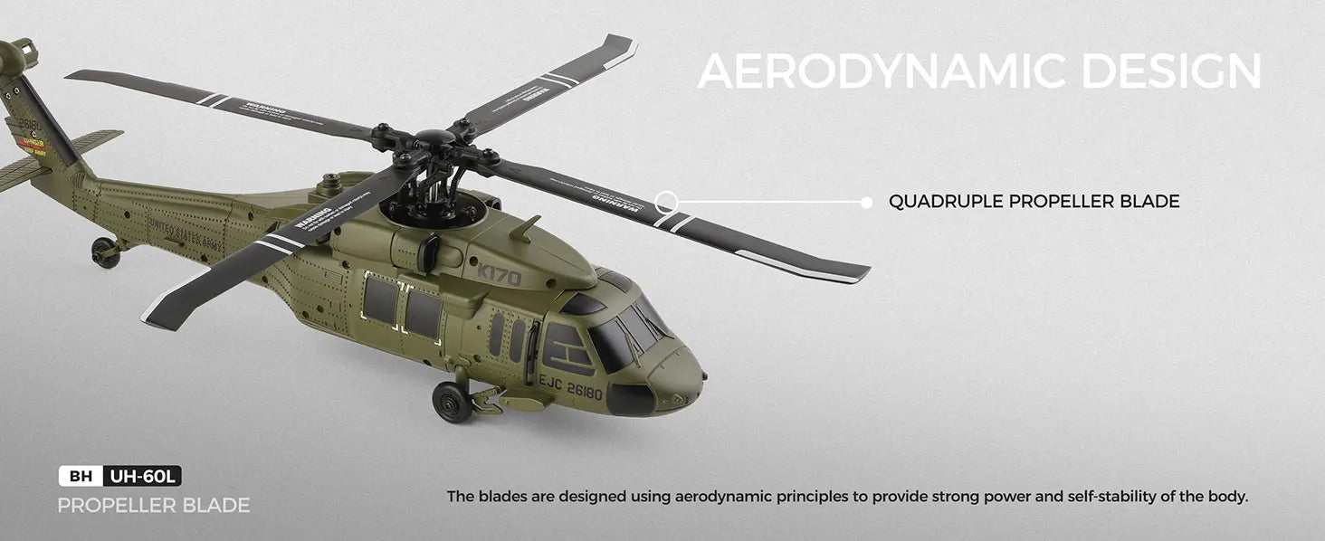 K170 RC Tactical Helicopter – 1:48 Scale Military Utility Aircraft Model