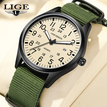 Men's Quartz Watch – Waterproof, Luminous, Nylon Strap