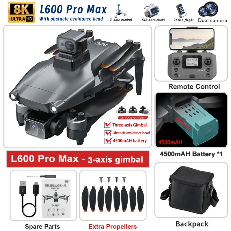 Pro Max GPS Drone – Dual Camera, 5KM Range, 4K Video