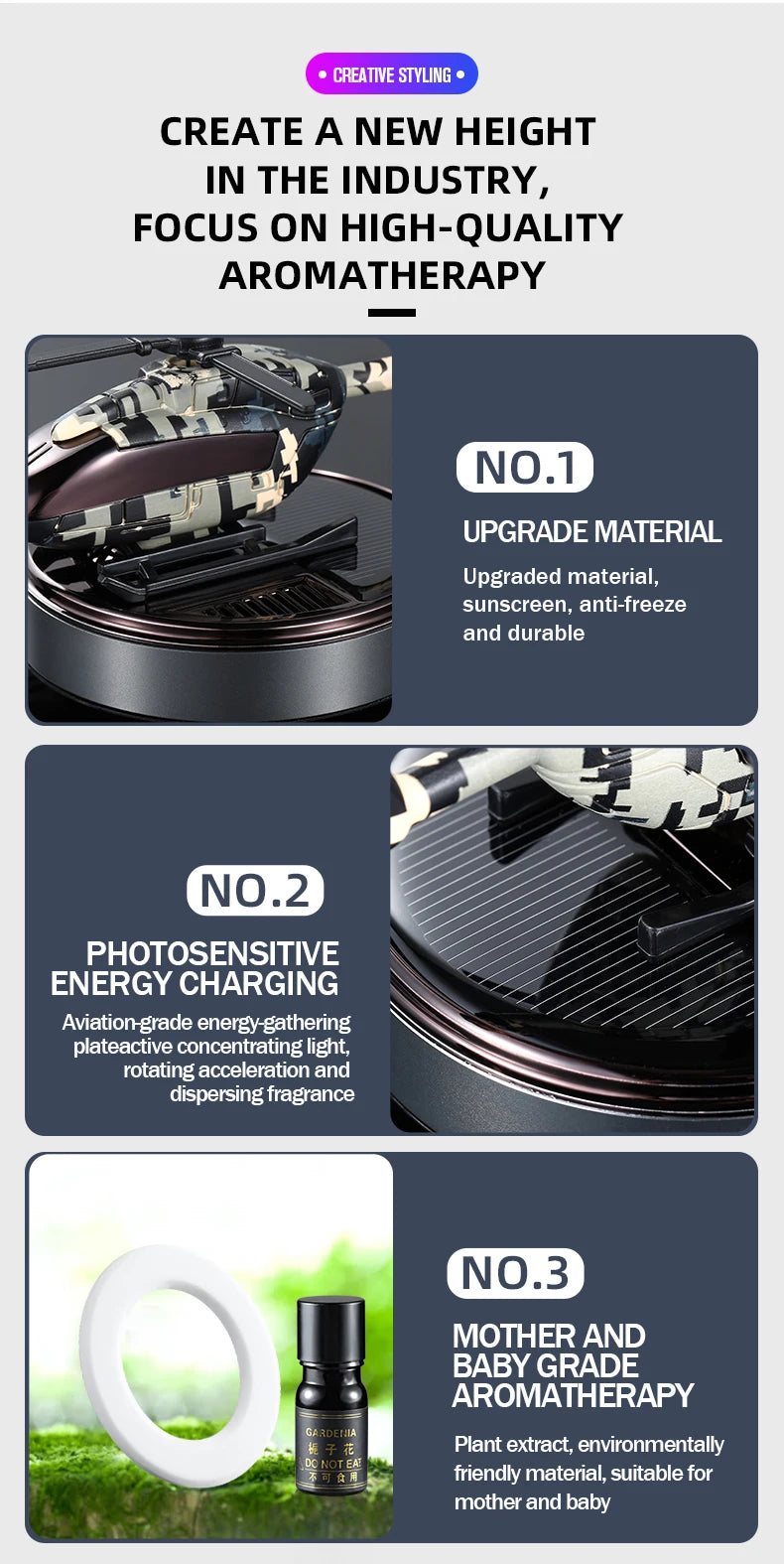 Car Solar Helicopter Air Freshener