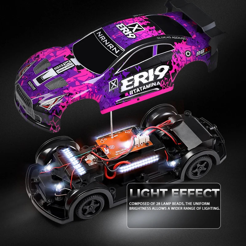 Mini GTR RC Racer – 4WD Drift Action with LED Headlights