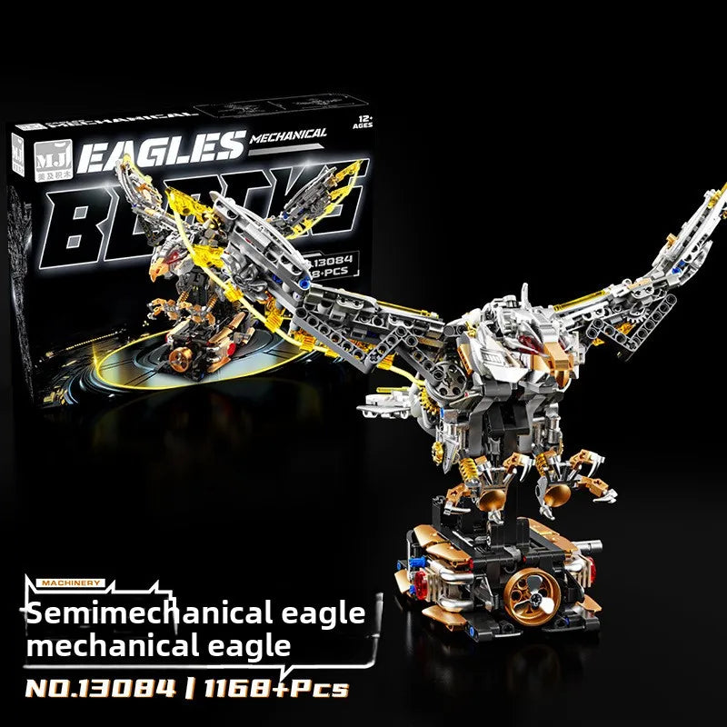 New Building Blocks Eagle Model Children's Semi-mechanical Science Building blocks Teaching Toys Birthday gifts 1168 Particles