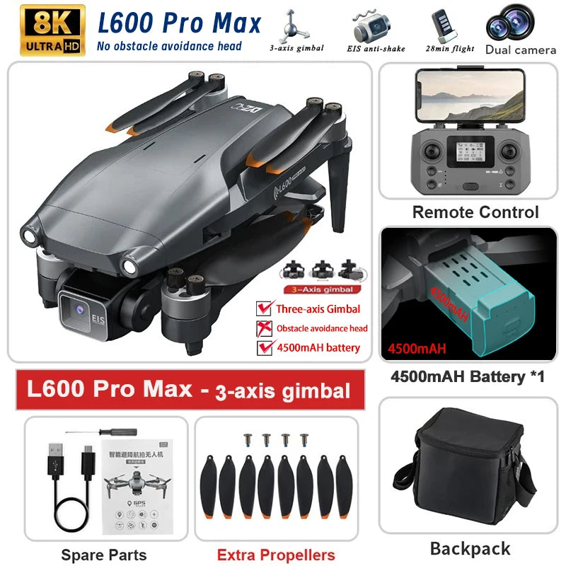 Pro Max GPS Drone – Dual Camera, 5KM Range, 4K Video
