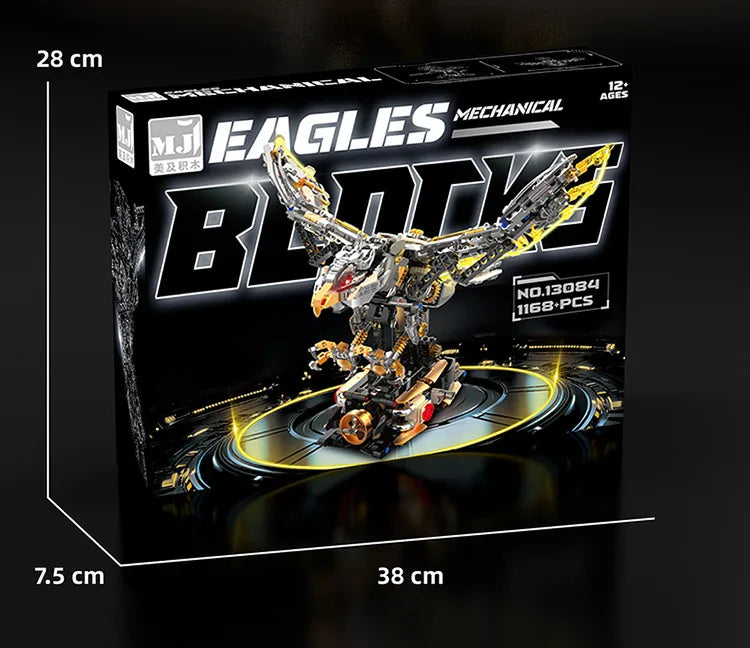 New Building Blocks Eagle Model Children's Semi-mechanical Science Building blocks Teaching Toys Birthday gifts 1168 Particles