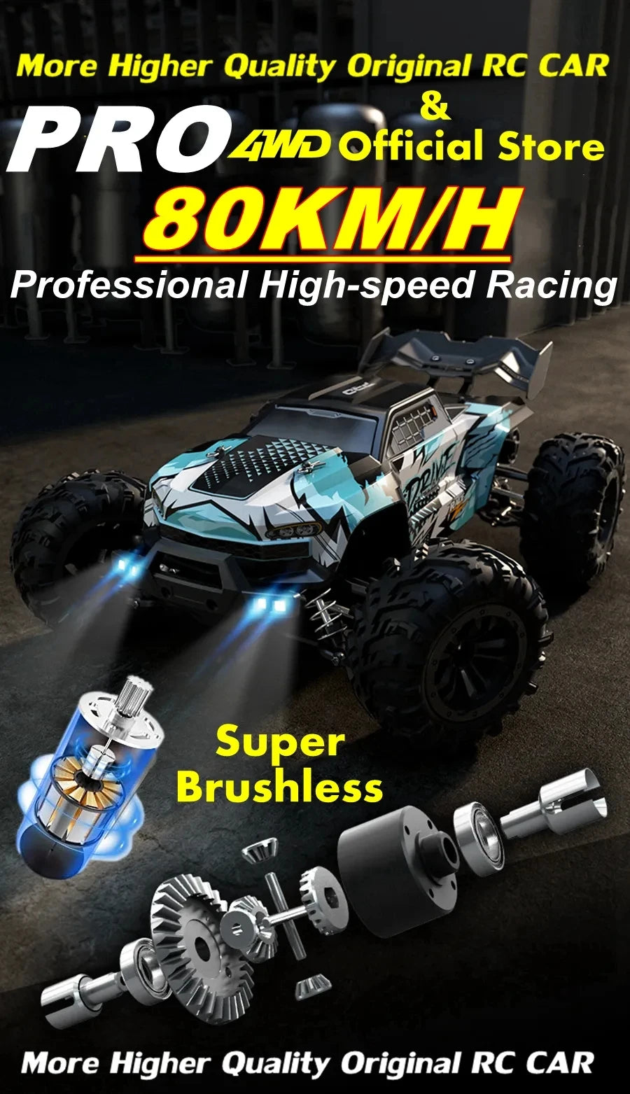 Brushless 4WD RC Car – Off-Road 80KM/H Racing Truck