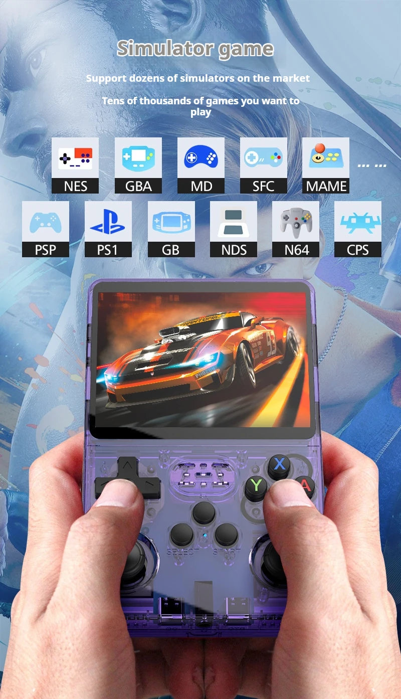 R36 Retro Handheld Game Console – 64GB, Linux OS, 3.5-Inch Screen