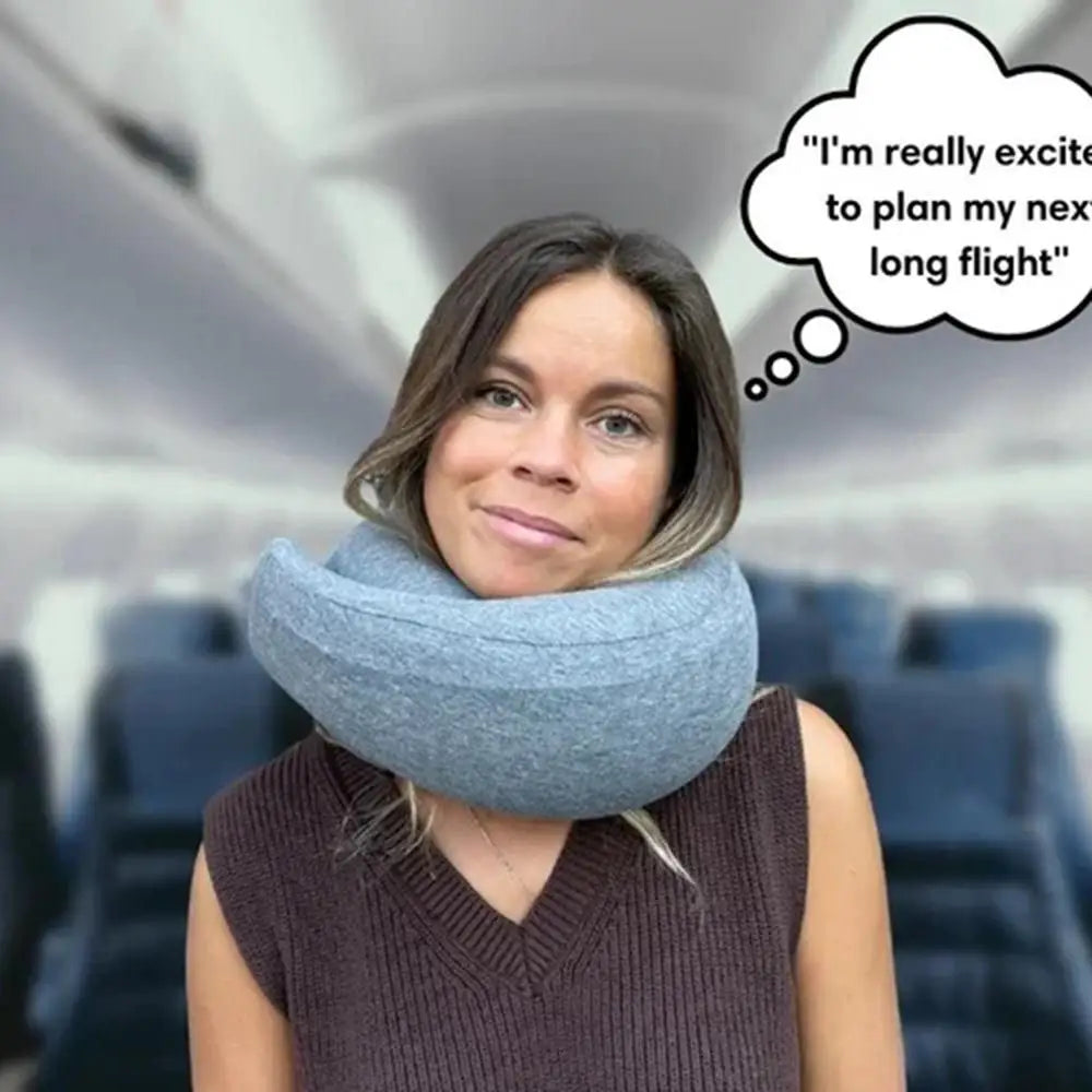 Flight-Ready Neck Pillow – Soft, Supportive, Adjustable