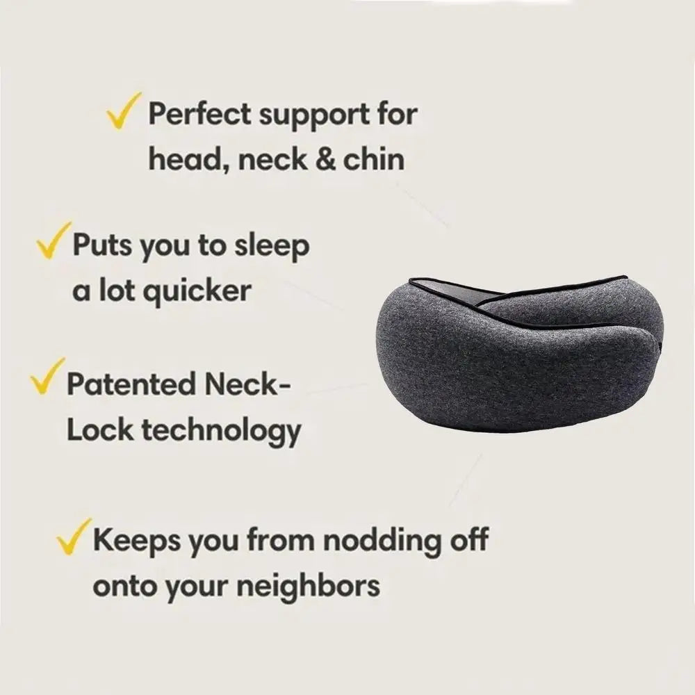 Flight-Ready Neck Pillow – Soft, Supportive, Adjustable