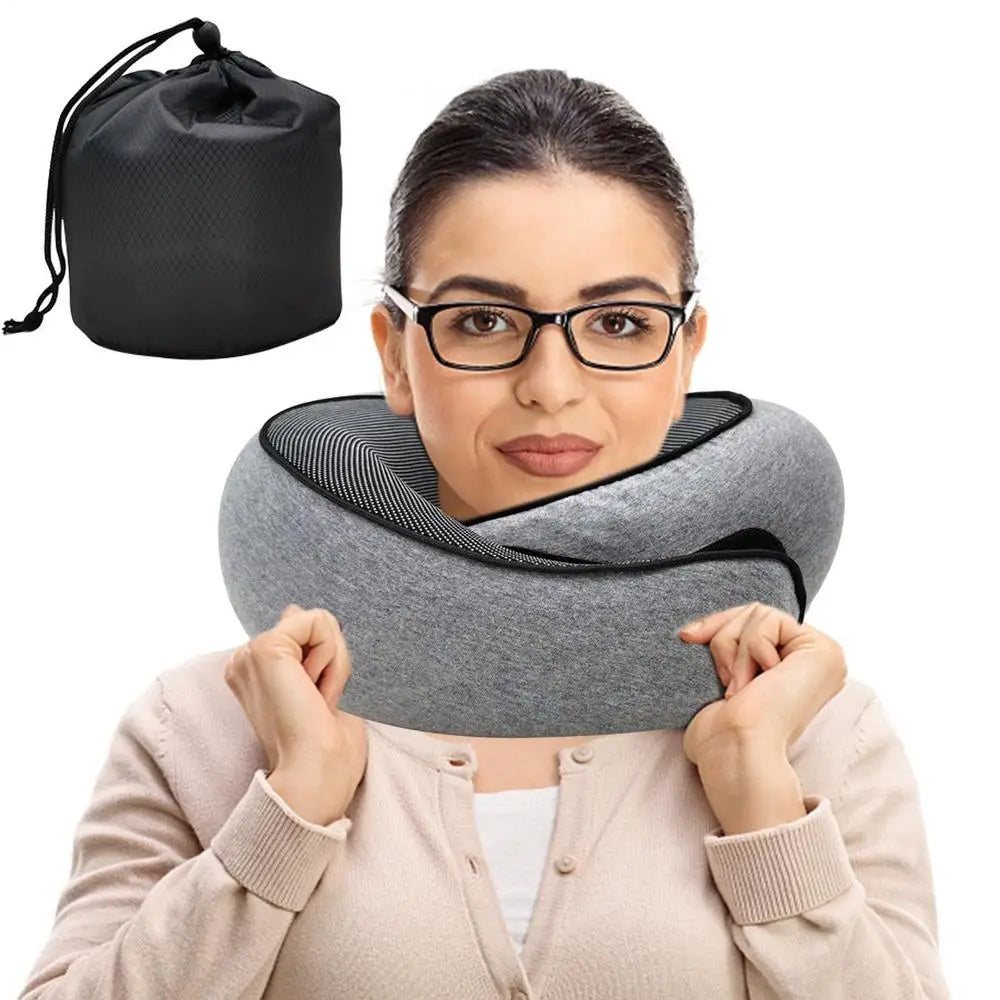 Flight-Ready Neck Pillow – Soft, Supportive, Adjustable