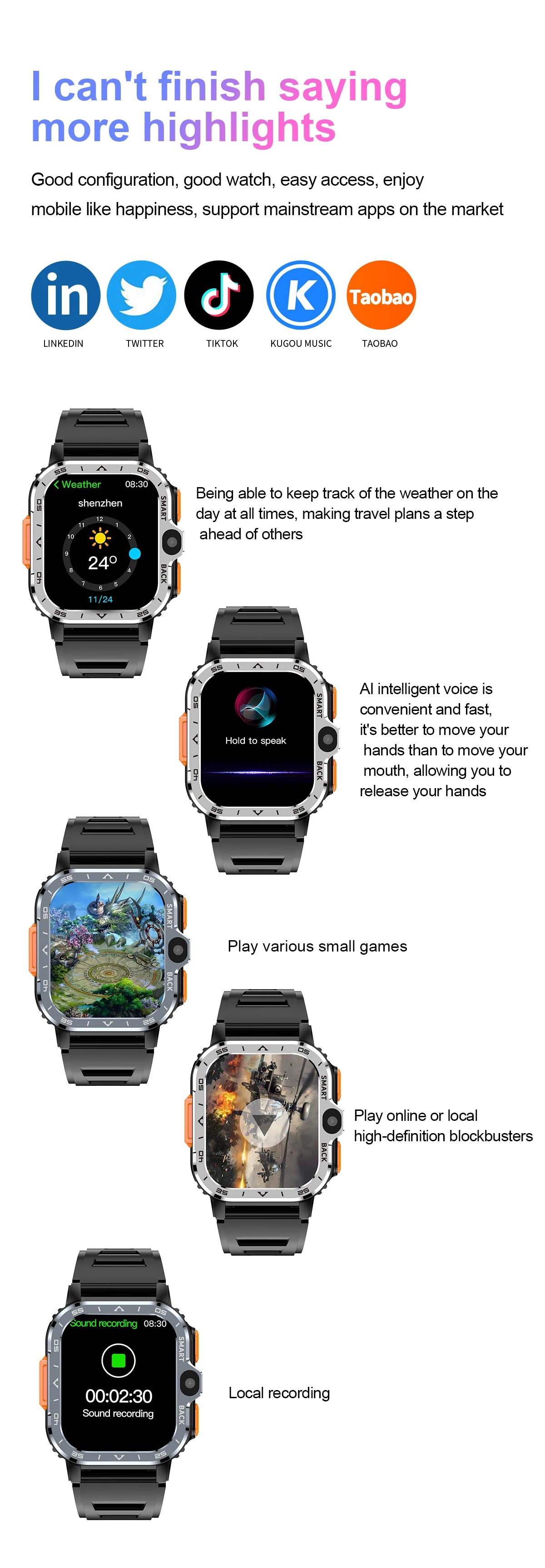Valdus PGD Android Smart Watch for Men