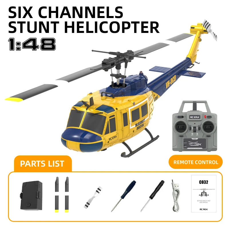 Huey UH-1 RC Helicopter – 6CH Military-Grade Stunt Chopper