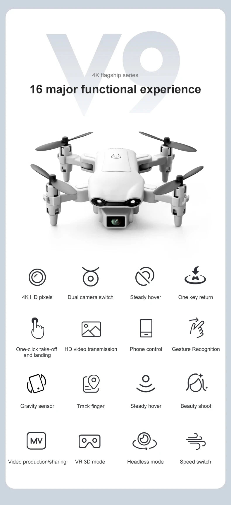 Beginner-Friendly Mini Drone – V9 Quadcopter with FPV