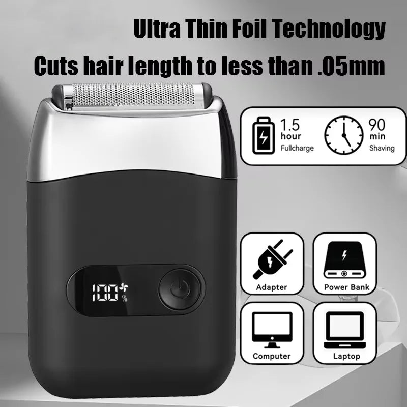 Smart Electric Shaver – LED Display & USB Powered