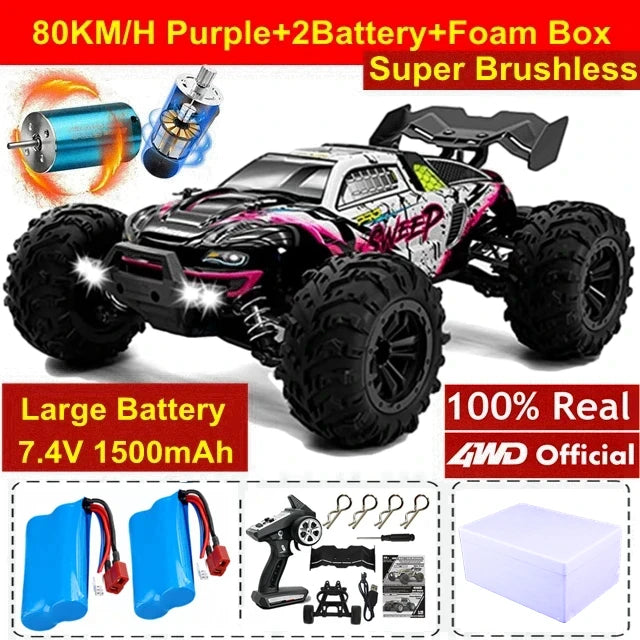Brushless 4WD RC Car – Off-Road 80KM/H Racing Truck