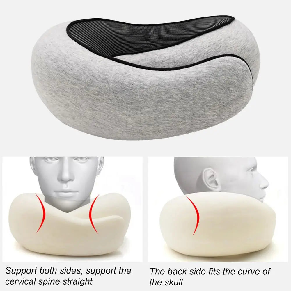 Flight-Ready Neck Pillow – Soft, Supportive, Adjustable