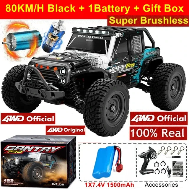 Brushless 4WD RC Car – Off-Road 80KM/H Racing Truck