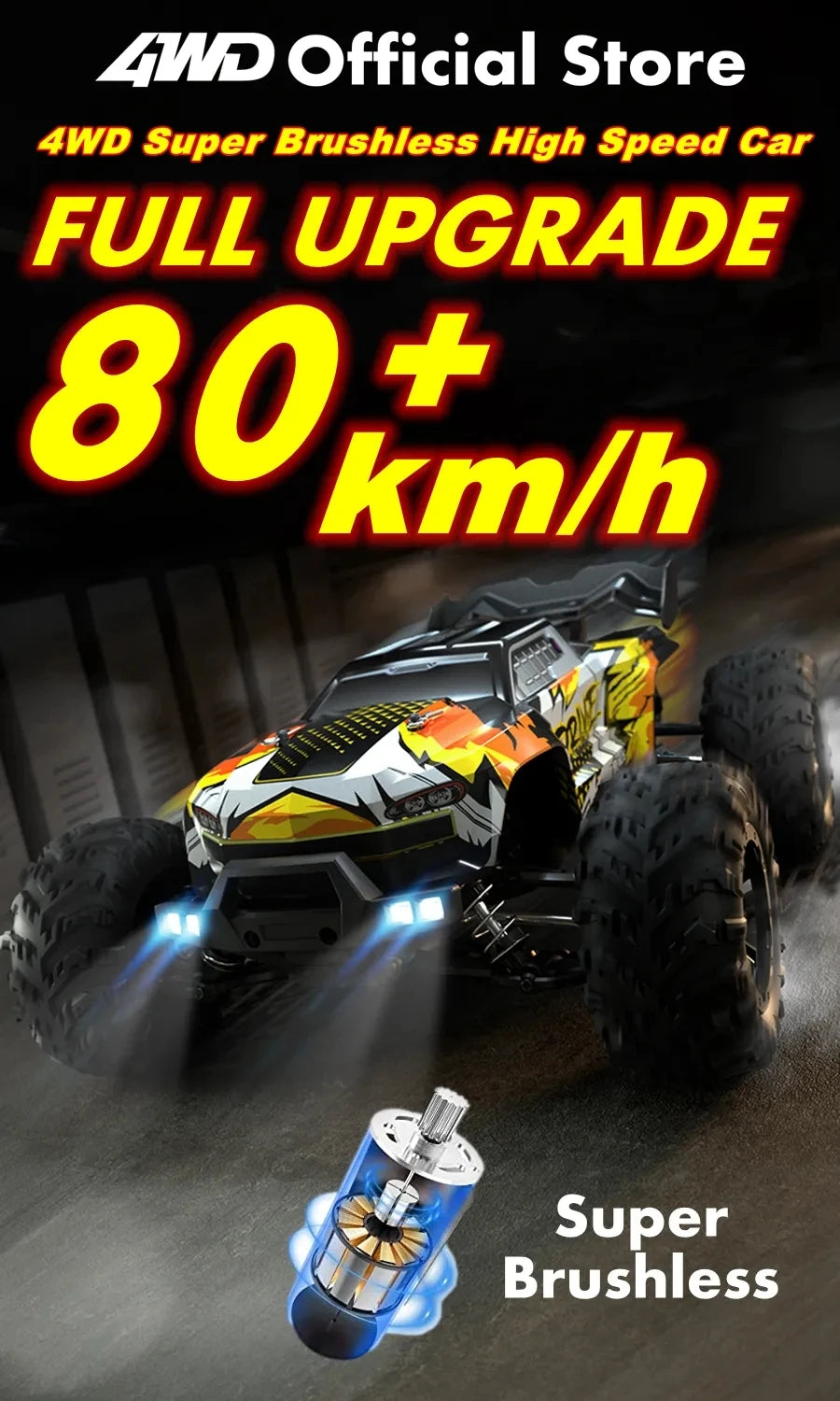 Brushless 4WD RC Car – Off-Road 80KM/H Racing Truck