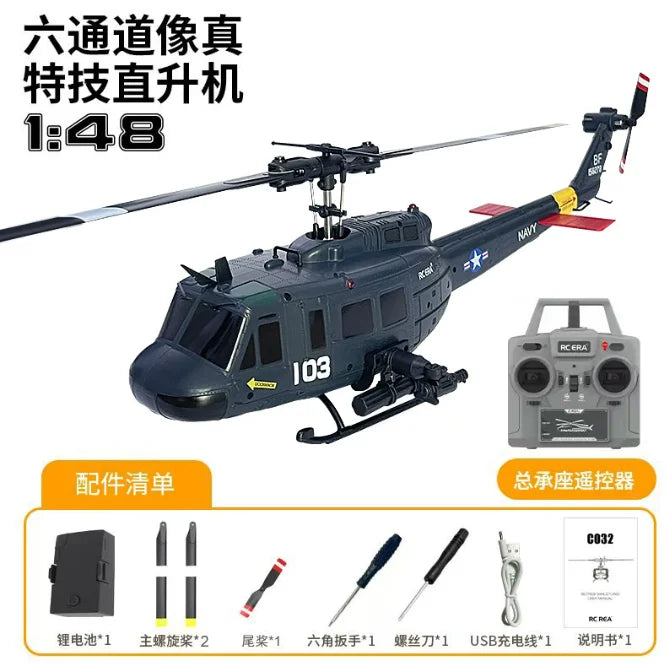 Huey UH-1 RC Helicopter – 6CH Military-Grade Stunt Chopper