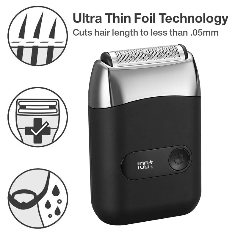 Smart Electric Shaver – LED Display & USB Powered