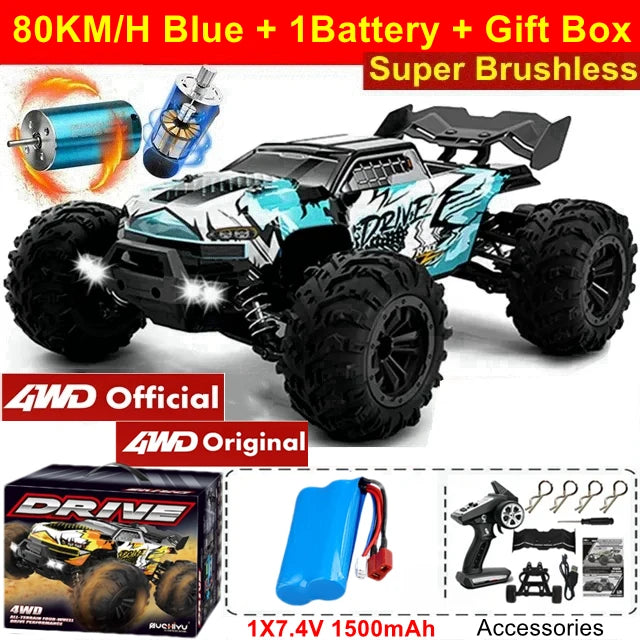 Brushless 4WD RC Car – Off-Road 80KM/H Racing Truck