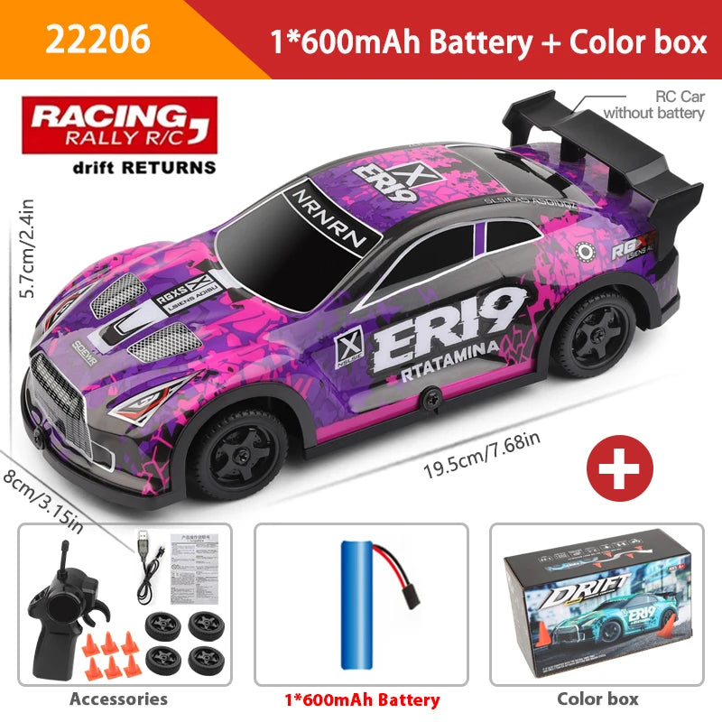 Mini GTR RC Racer – 4WD Drift Action with LED Headlights