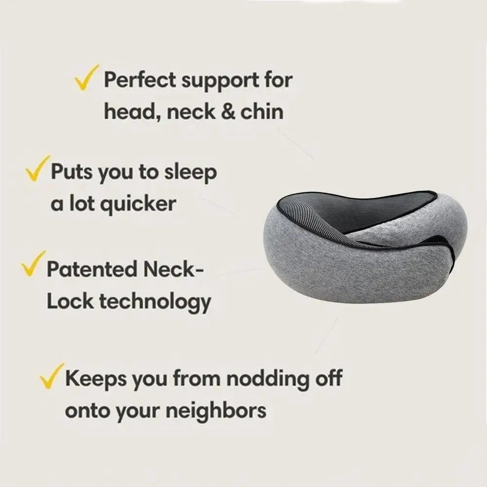 Flight-Ready Neck Pillow – Soft, Supportive, Adjustable