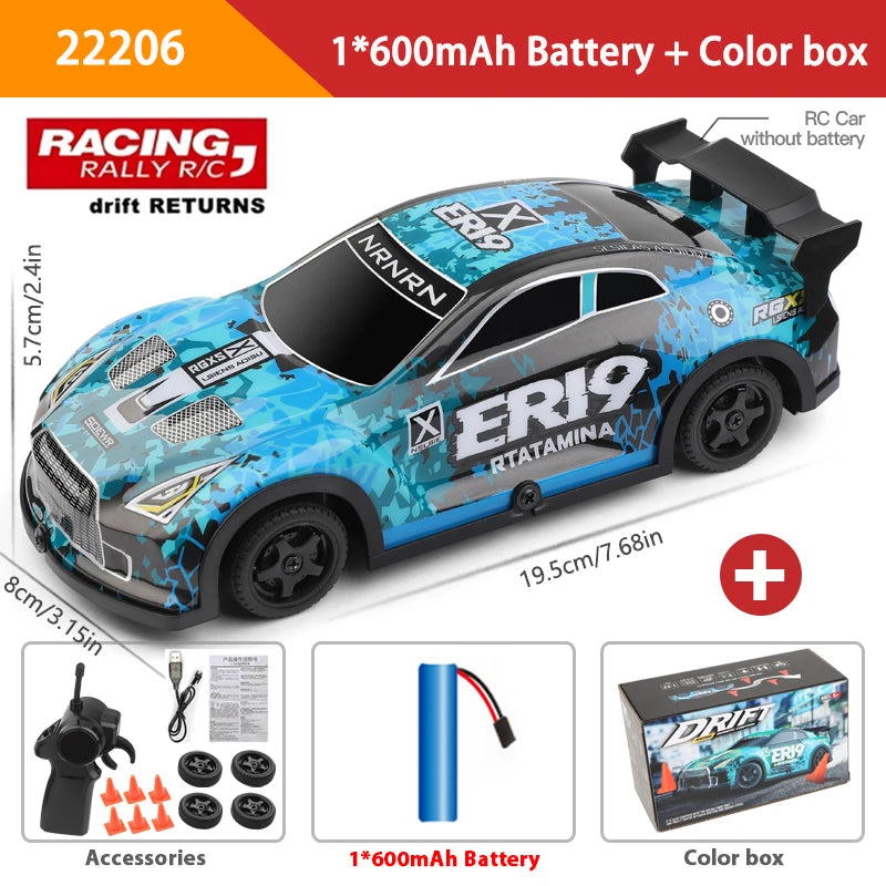 Mini GTR RC Racer – 4WD Drift Action with LED Headlights