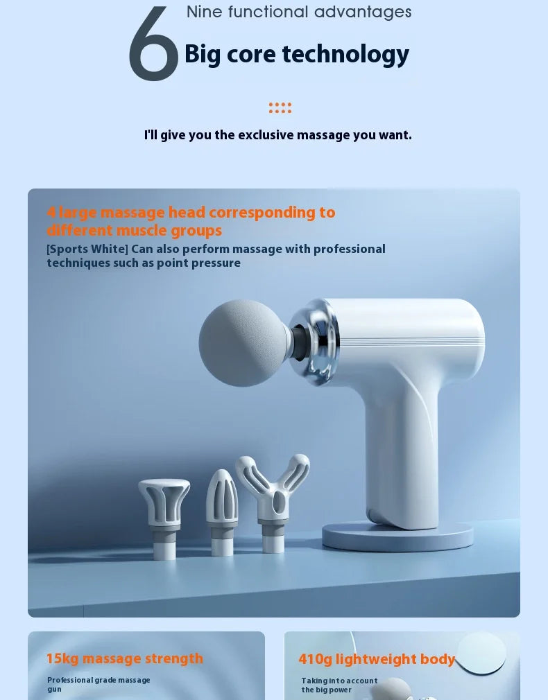 Portable Electric Fascia Massage Gun – Rechargeable Muscle Relaxation Tool