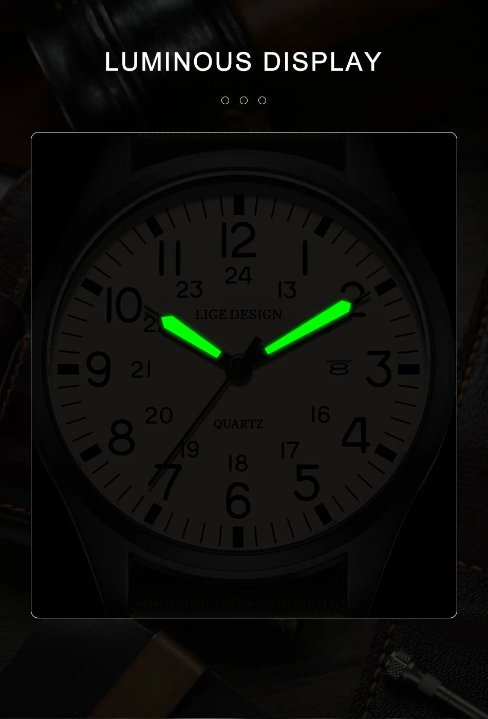 Men's Quartz Watch – Waterproof, Luminous, Nylon Strap