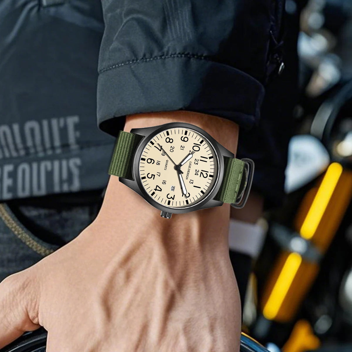 Men's Quartz Watch – Waterproof, Luminous, Nylon Strap