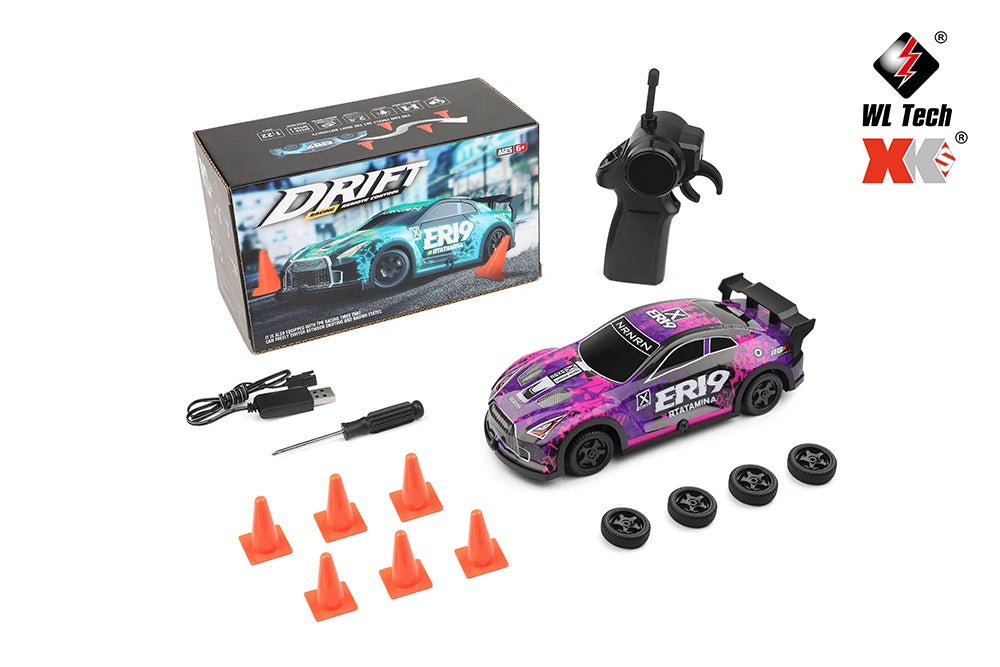 Mini GTR RC Racer – 4WD Drift Action with LED Headlights