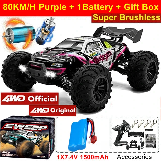 Brushless 4WD RC Car – Off-Road 80KM/H Racing Truck