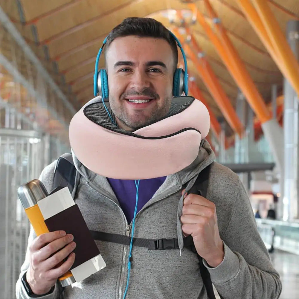 Flight-Ready Neck Pillow – Soft, Supportive, Adjustable