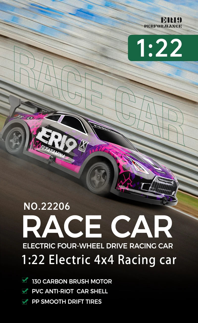 Mini GTR RC Racer – 4WD Drift Action with LED Headlights