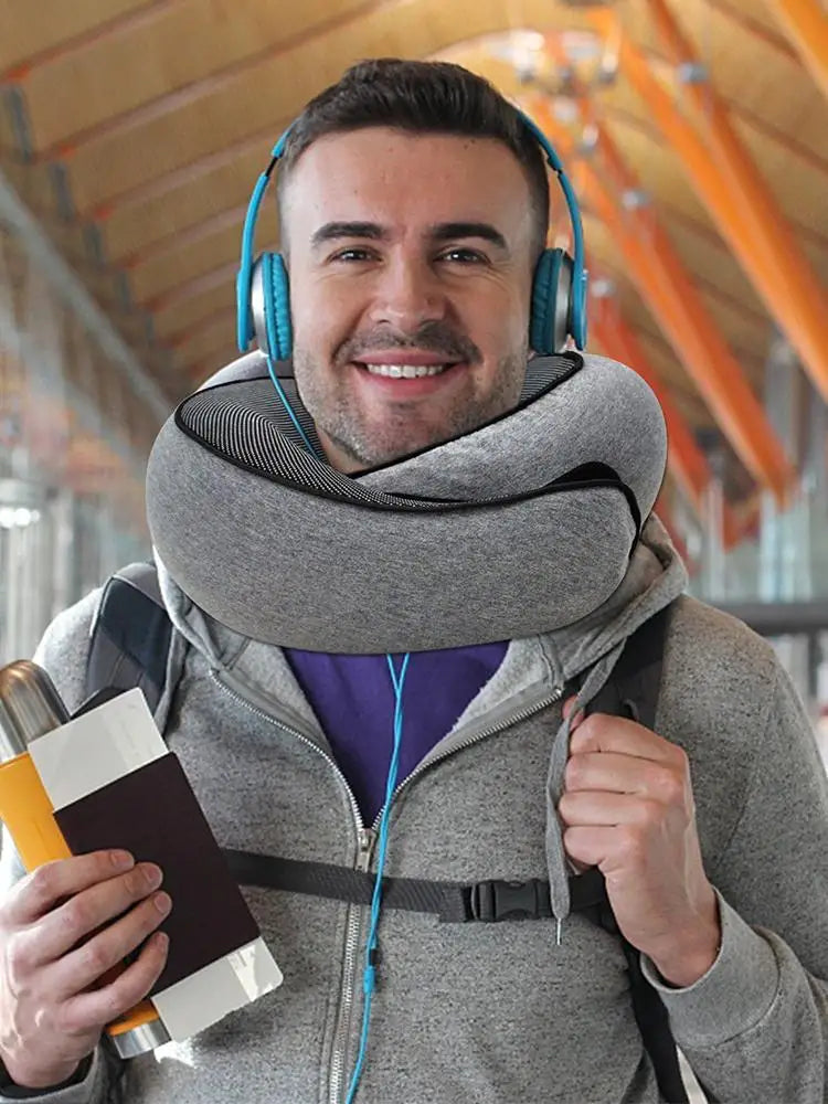 Flight-Ready Neck Pillow – Soft, Supportive, Adjustable