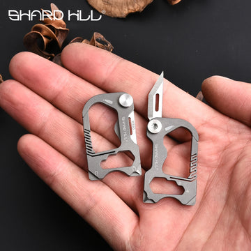 Titanium EDC Multi-Tool Keychain – Knife & Screwdriver