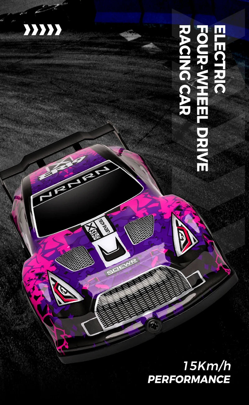 Mini GTR RC Racer – 4WD Drift Action with LED Headlights
