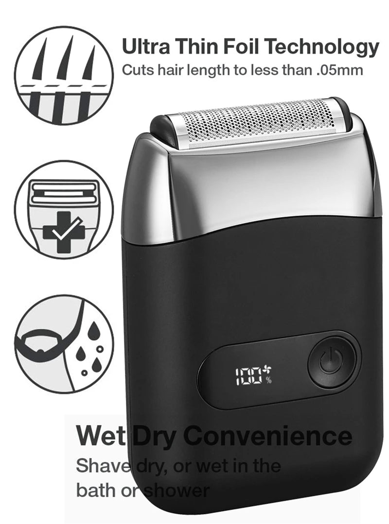Smart Electric Shaver – LED Display & USB Powered