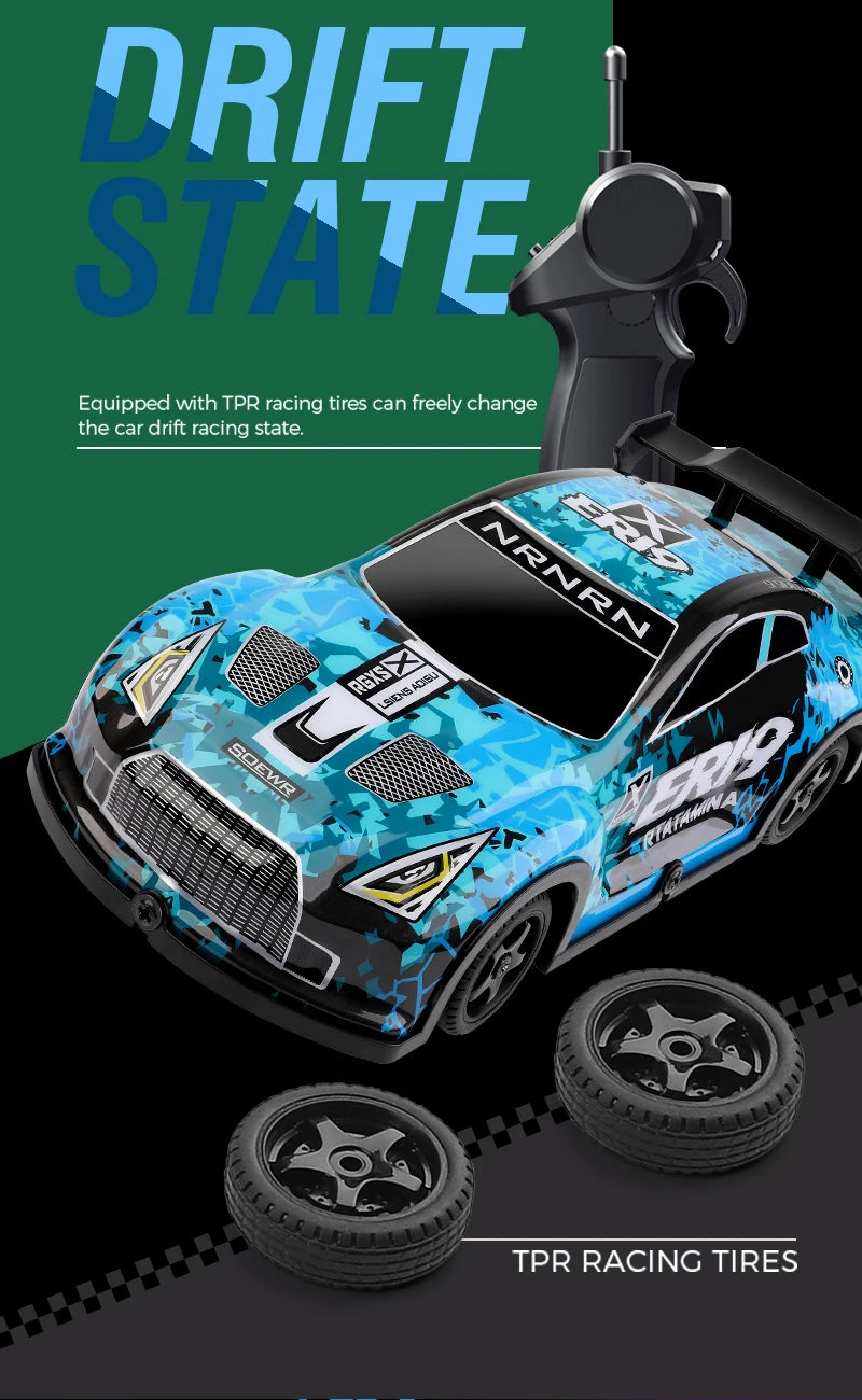 Mini GTR RC Racer – 4WD Drift Action with LED Headlights